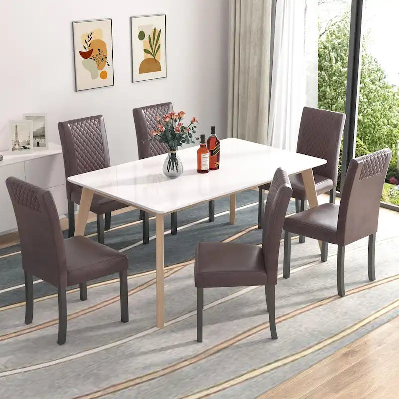 Chaises de salle à manger capitonnées, lot de 6 Chaises de salle à manger capitonnées classiques Parson, chaises Parson modernes 37