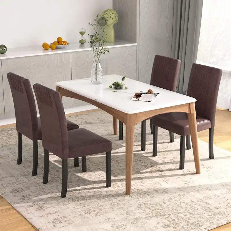 Chaises de salle à manger capitonnées, lot de 6 Chaises de salle à manger capitonnées classiques Parson, chaises Parson modernes 37