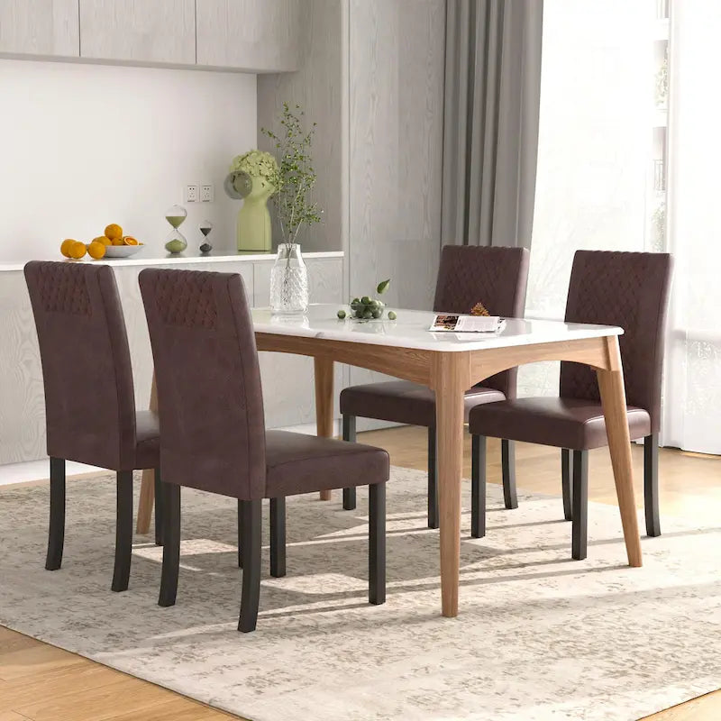 Chaises de salle à manger capitonnées, lot de 6 Chaises de salle à manger capitonnées classiques Parson, chaises Parson modernes 37
