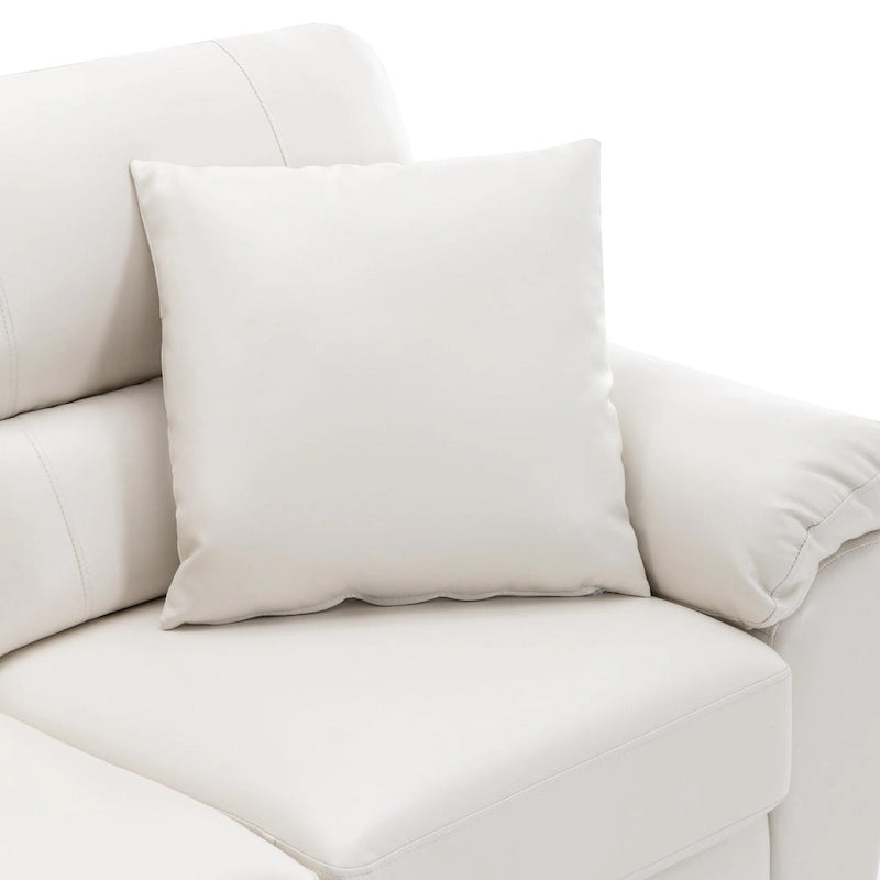 Ensemble de salon rembourré, 4 pièces - Fauteuil en similicuir, causeuse, canapé avec pouf