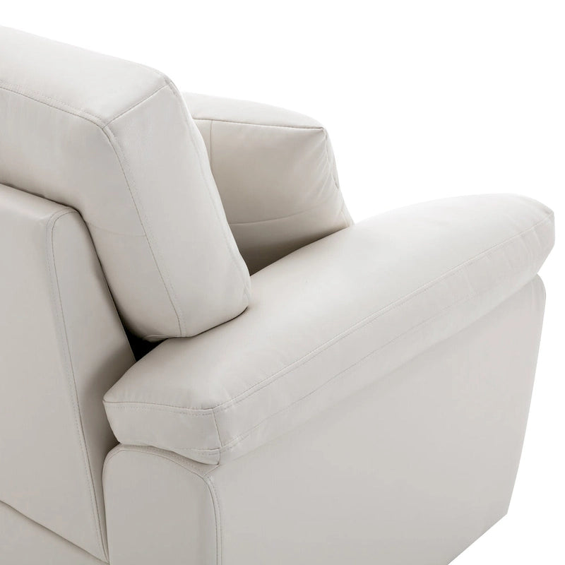 Ensemble de salon rembourré, 4 pièces - Fauteuil en similicuir, causeuse, canapé avec pouf