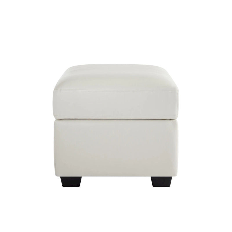 Ensemble de salon rembourré, 4 pièces - Fauteuil en similicuir, causeuse, canapé avec pouf