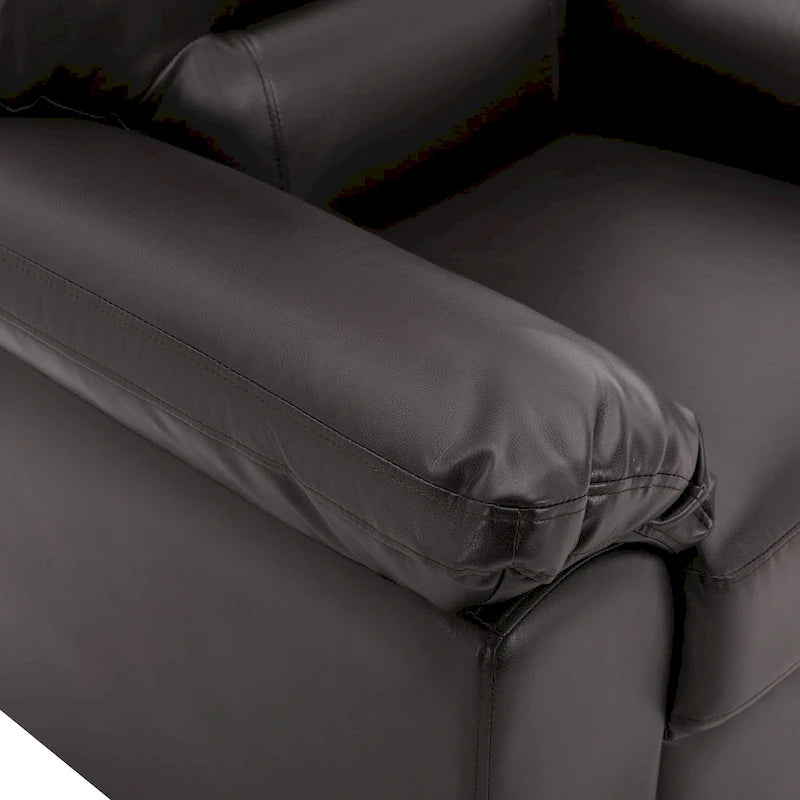 Ensemble de salon rembourré, 4 pièces - Fauteuil en similicuir, causeuse, canapé avec pouf