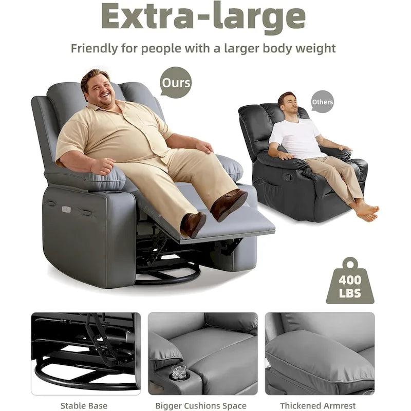 27 Fauteuils Inclinables Pivotants XXL avec Chauffage et Massage