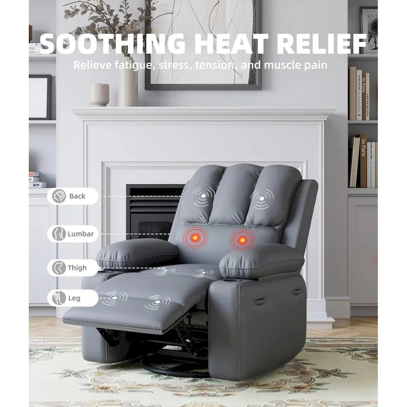 27 Fauteuils Inclinables Pivotants XXL avec Chauffage et Massage