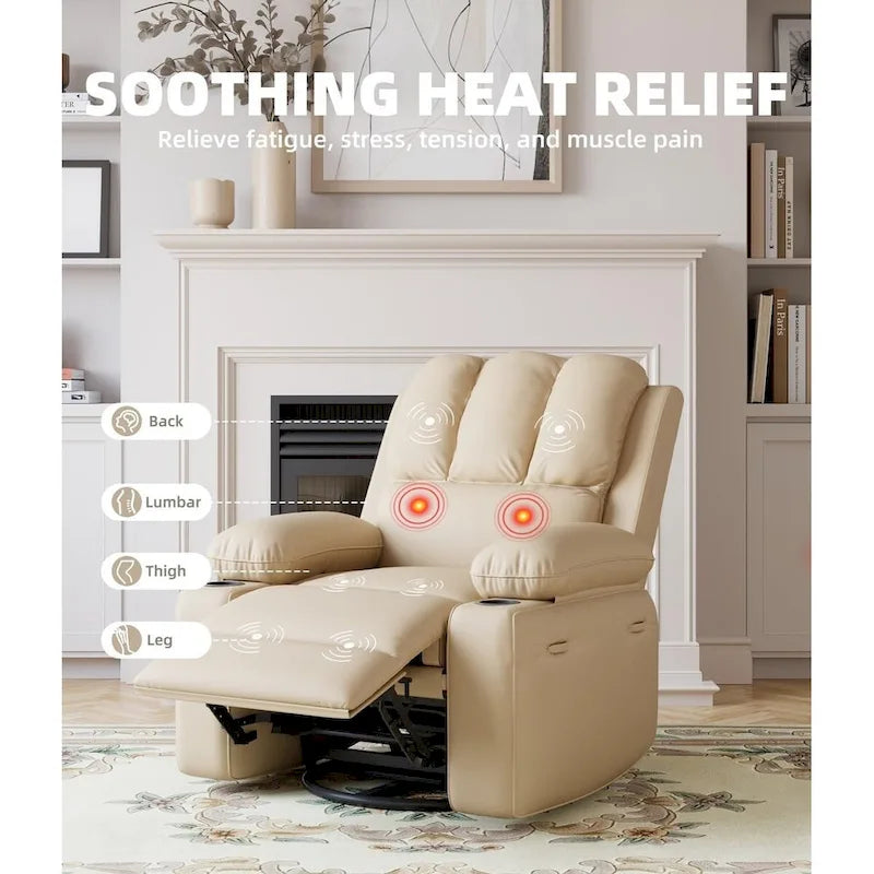 27 Fauteuils Inclinables Pivotants XXL avec Chauffage et Massage