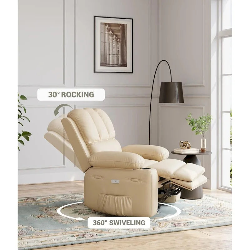 27 Fauteuils Inclinables Pivotants XXL avec Chauffage et Massage