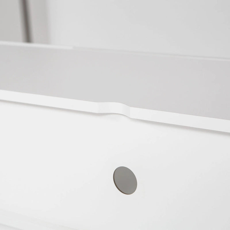 Meuble TV flottant blanc de 63 pouces avec rangement, lumières LED et prise de courant pour téléviseurs jusqu'à 60 pouces