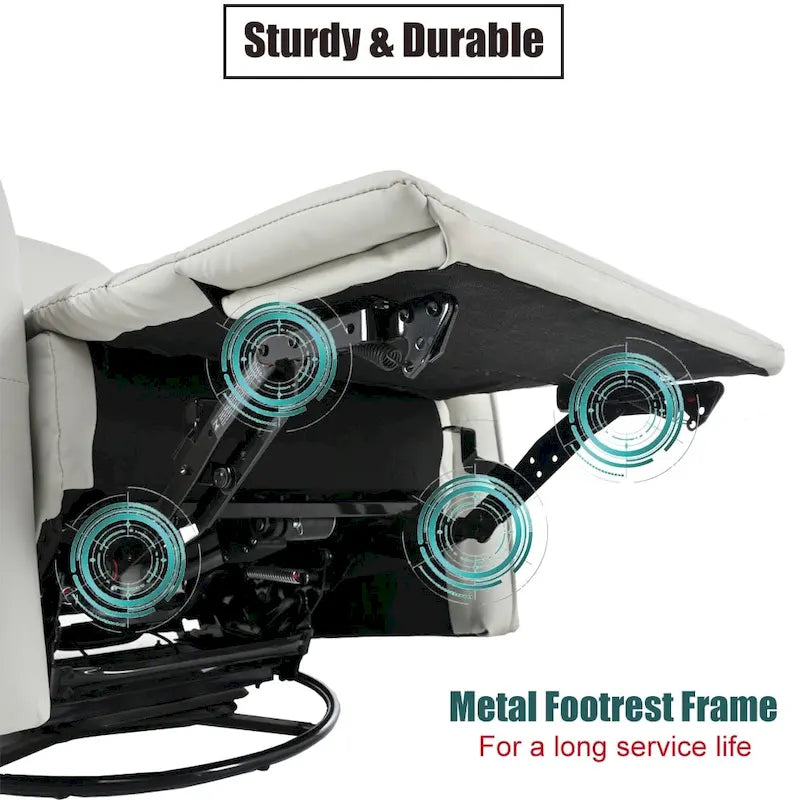 Fauteuil inclinable électrique pivotant 270° avec ports USB