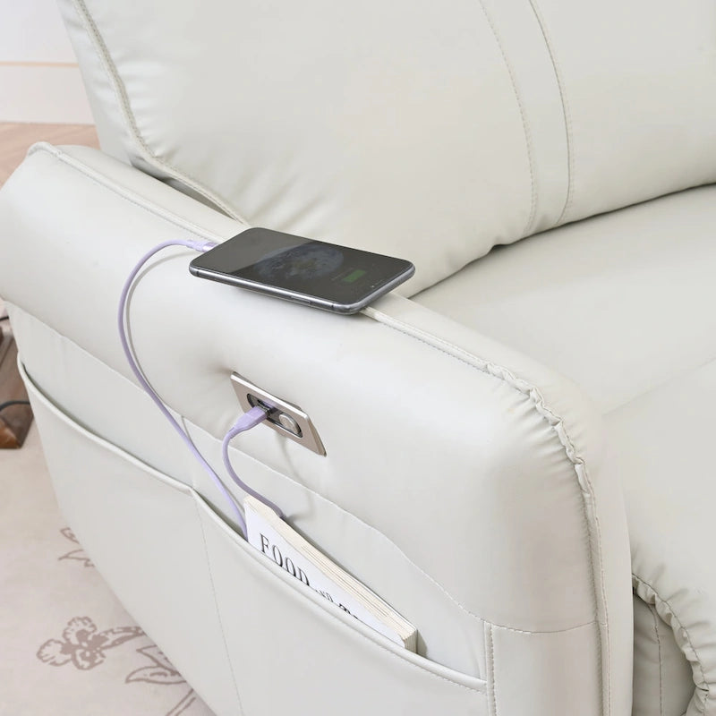 Fauteuil inclinable électrique pivotant 270° avec ports USB
