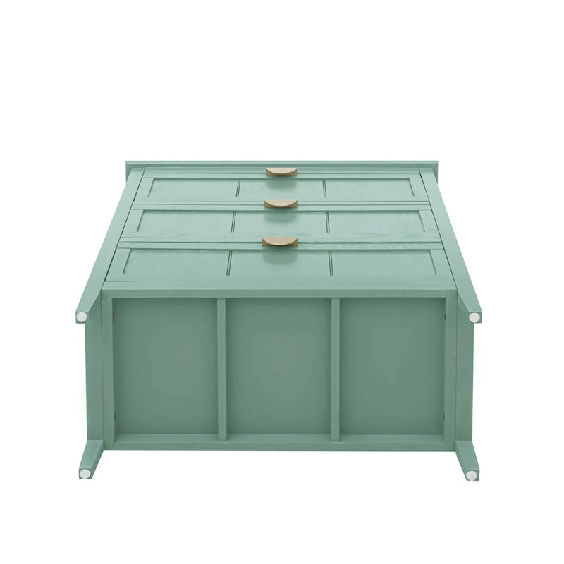 Commode verticale à 3 tiroirs de style américain avec poignée dorée pour chambre à coucher, salon
