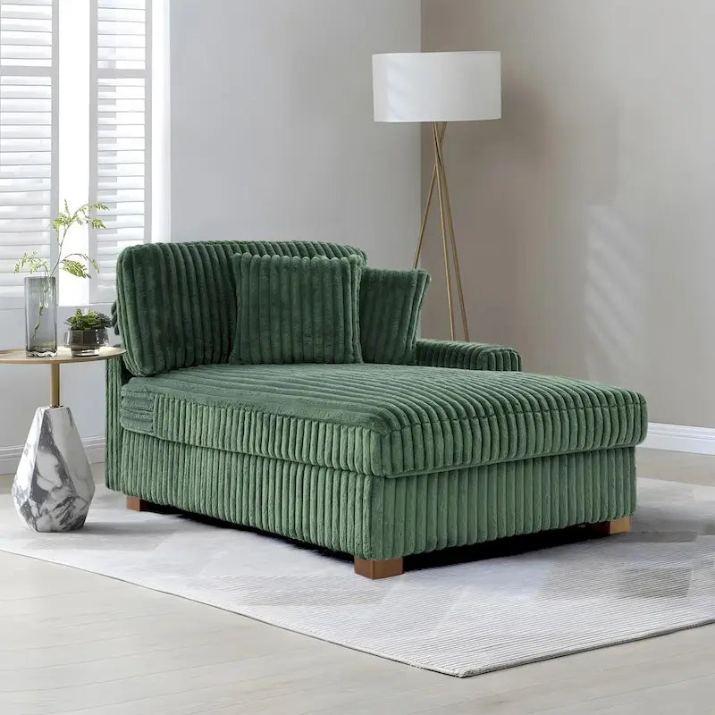 Chaise longue d'intérieur en flanelle de coton moderne avec oreillers