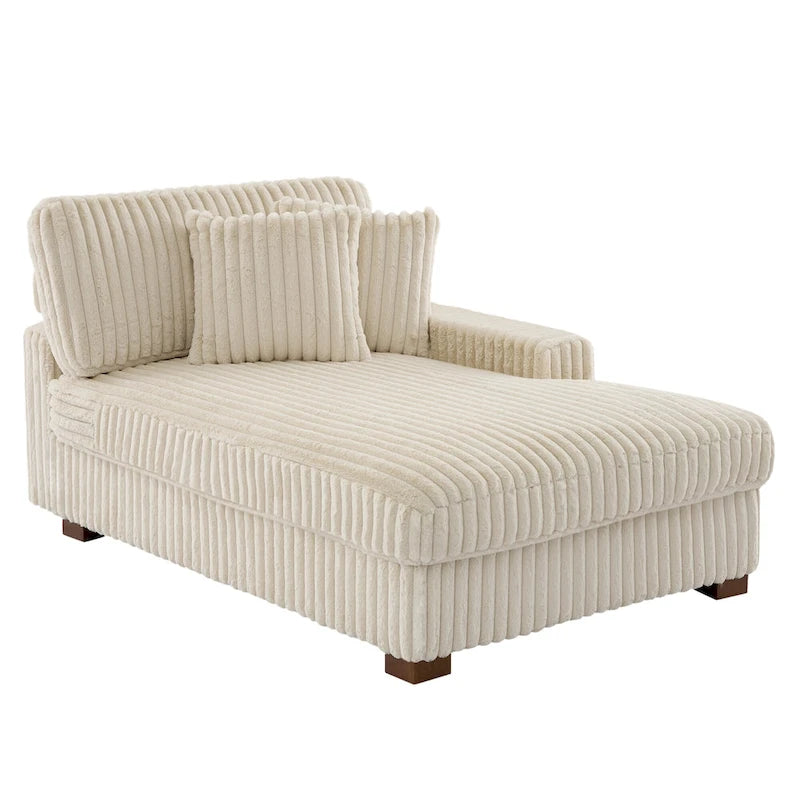 Chaise longue d'intérieur en flanelle de coton moderne avec oreillers