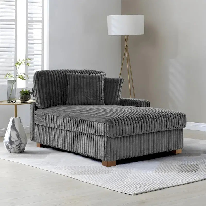 Chaise longue d'intérieur en flanelle de coton moderne avec oreillers