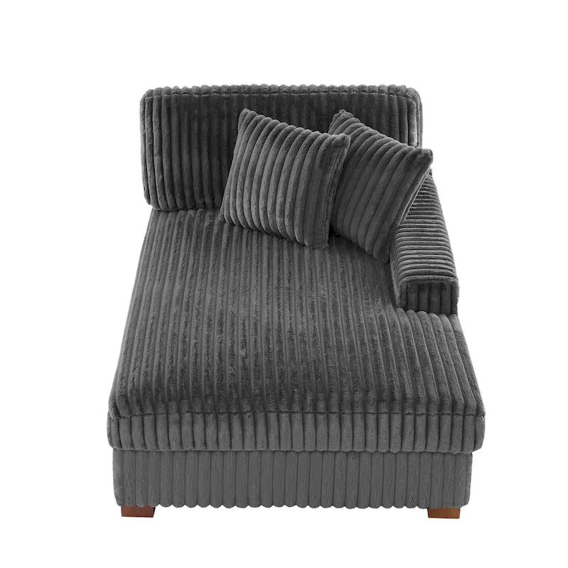 Chaise longue d'intérieur en flanelle de coton moderne avec oreillers