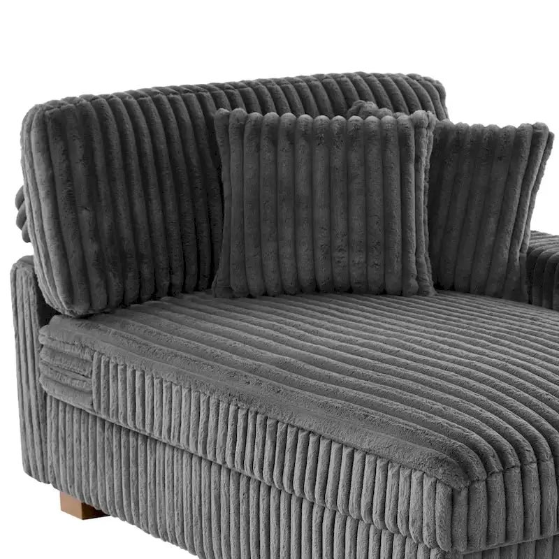 Chaise longue d'intérieur en flanelle de coton moderne avec oreillers