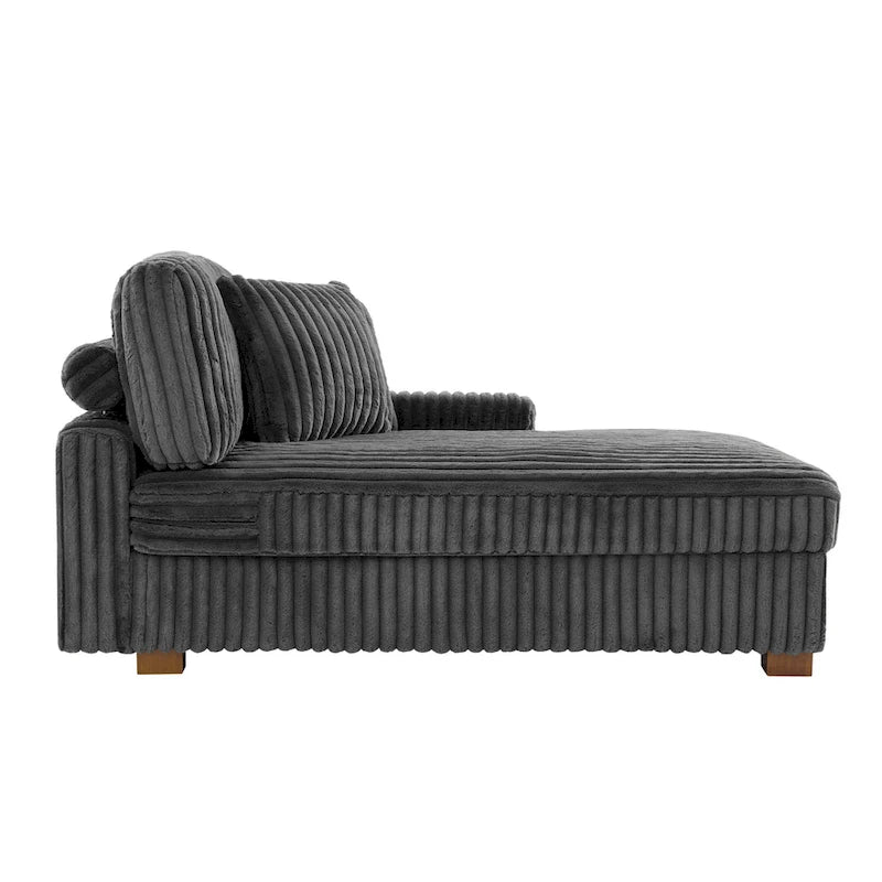 Chaise longue d'intérieur en flanelle de coton moderne avec oreillers