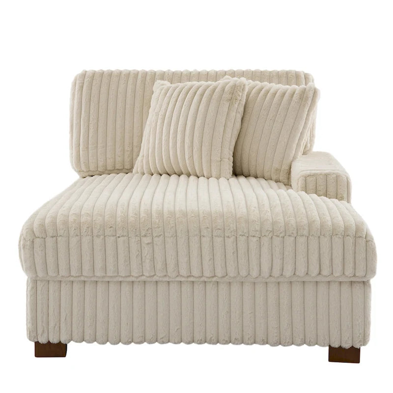 Chaise longue d'intérieur en flanelle de coton moderne avec oreillers