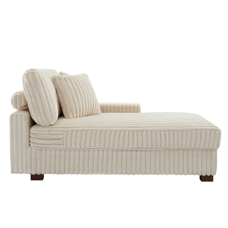Chaise longue d'intérieur en flanelle de coton moderne avec oreillers