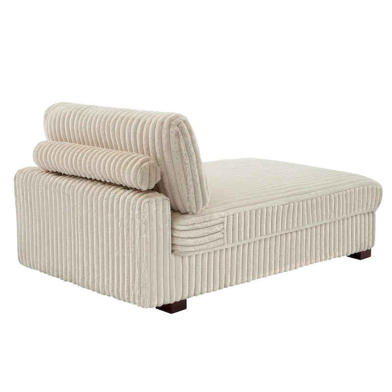 Chaise longue d'intérieur en flanelle de coton moderne avec oreillers