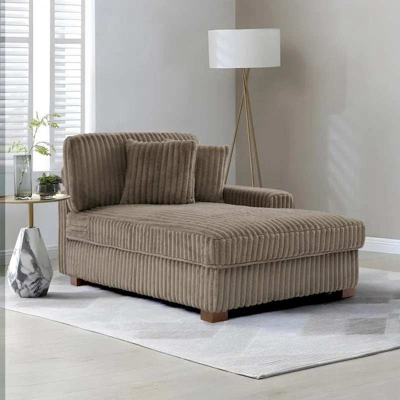 Chaise longue d'intérieur en flanelle de coton moderne avec oreillers