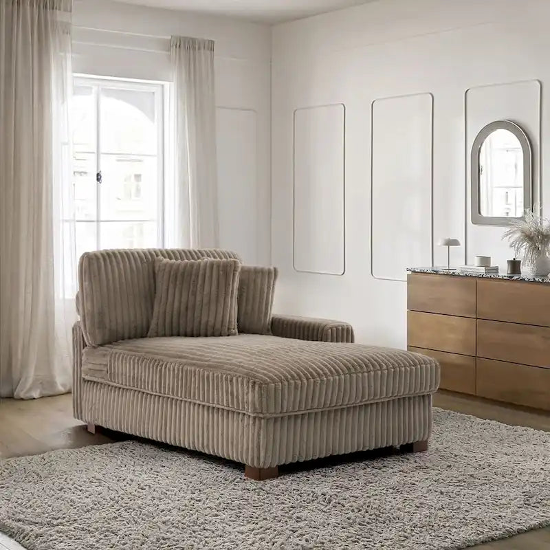 Chaise longue d'intérieur en flanelle de coton moderne avec oreillers