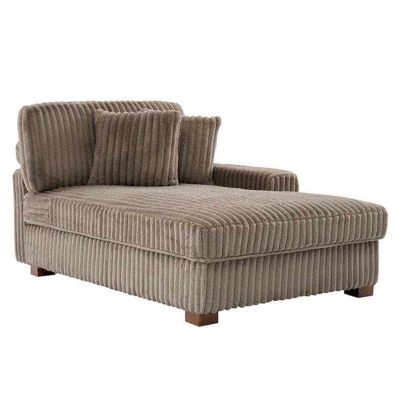 Chaise longue d'intérieur en flanelle de coton moderne avec oreillers