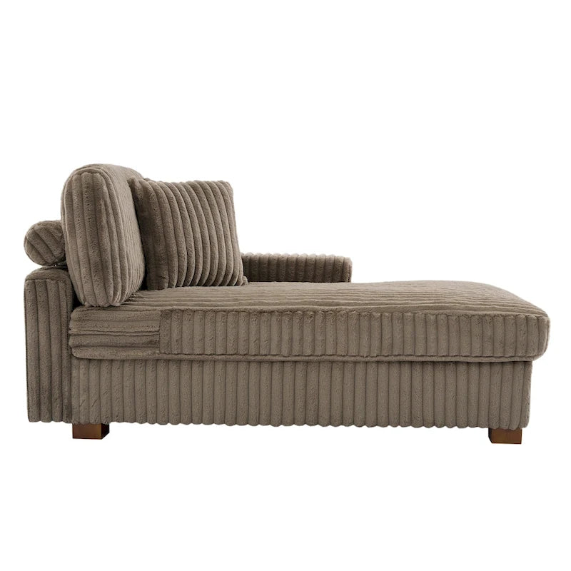 Chaise longue d'intérieur en flanelle de coton moderne avec oreillers