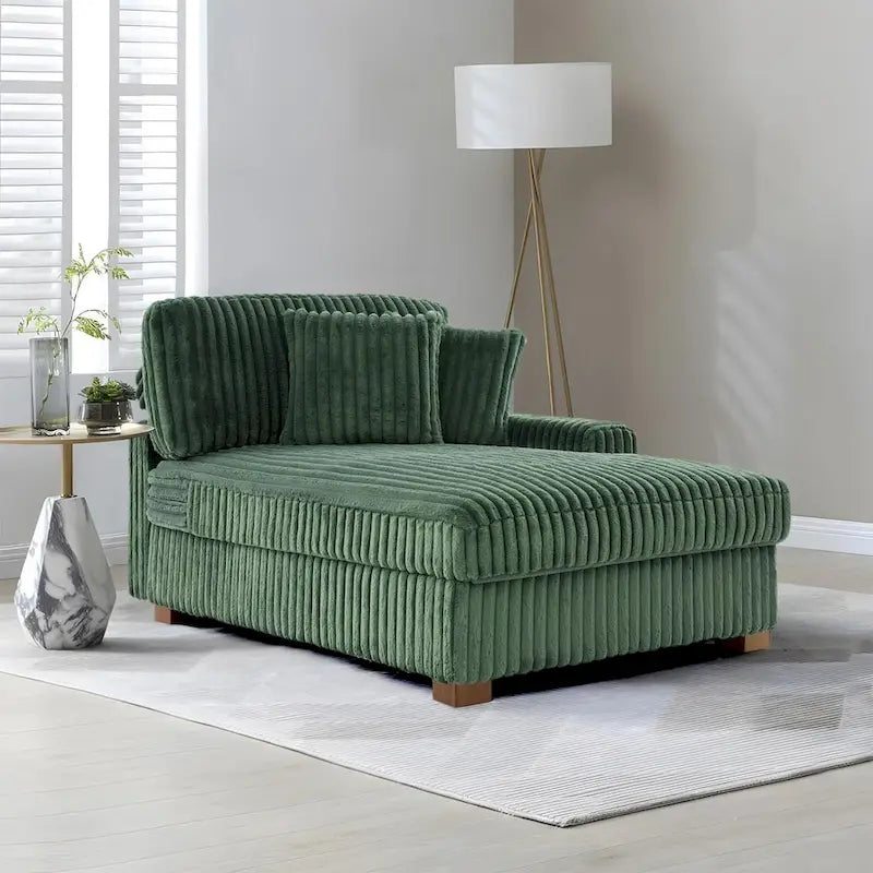 Chaise longue d'intérieur en flanelle de coton moderne avec oreillers