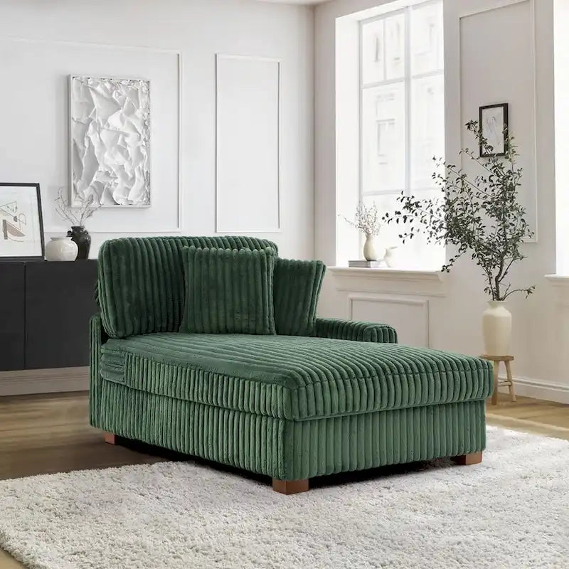 Chaise longue d'intérieur en flanelle de coton moderne avec oreillers