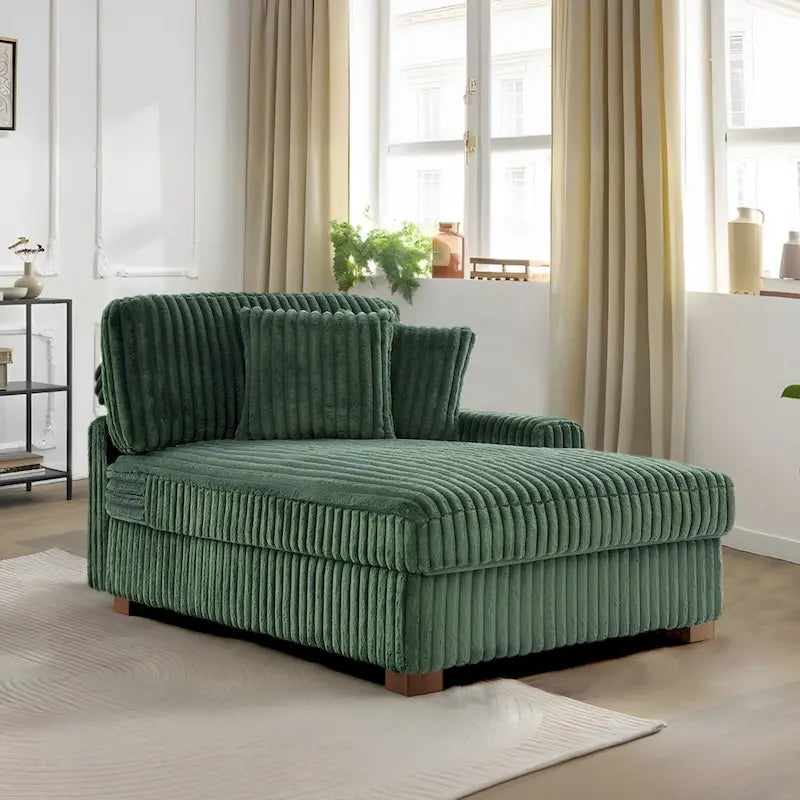 Chaise longue d'intérieur en flanelle de coton moderne avec oreillers
