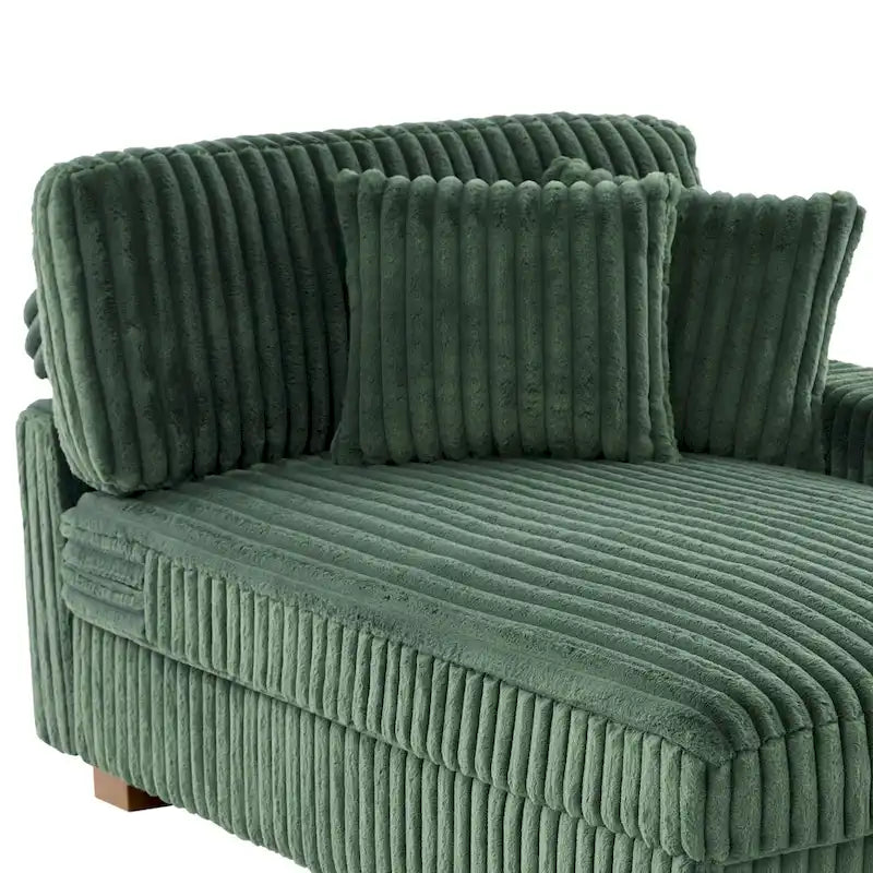 Chaise longue d'intérieur en flanelle de coton moderne avec oreillers