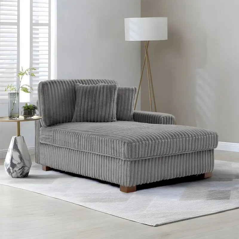 Chaise longue d'intérieur en flanelle de coton moderne avec oreillers