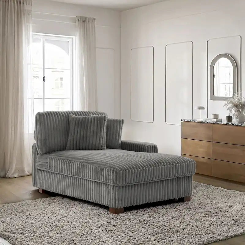 Chaise longue d'intérieur en flanelle de coton moderne avec oreillers