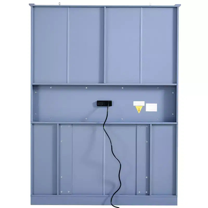 Garde-manger de cuisine autoportant Whisen de 180 cm de haut, grand buffet de salle à manger avec 4 portes pliantes, étagères, porte-bouteilles