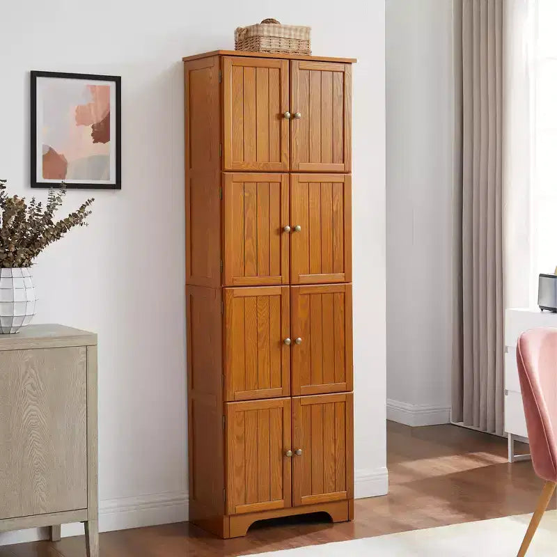 Armoire de rangement haute de 183 cm avec 8 portes et 4 étagères pour salon, cuisine ou bureau