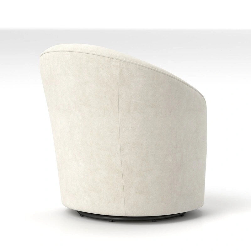 Fauteuil baril pivotant à 360 degrés SEYNAR moderne en velours avec dossier capitonné, lot de 2
