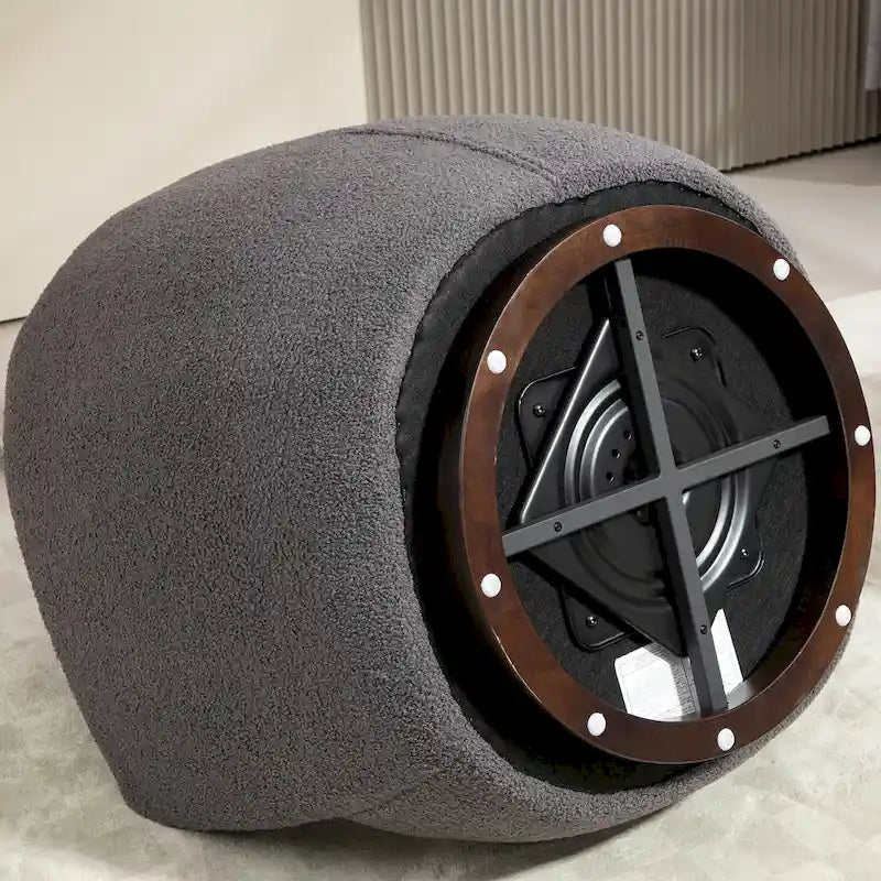 Fauteuil club pivotant rembourré avec rangement, chaise d'appoint moderne pour salon, chambre, bureau ou coin lecture