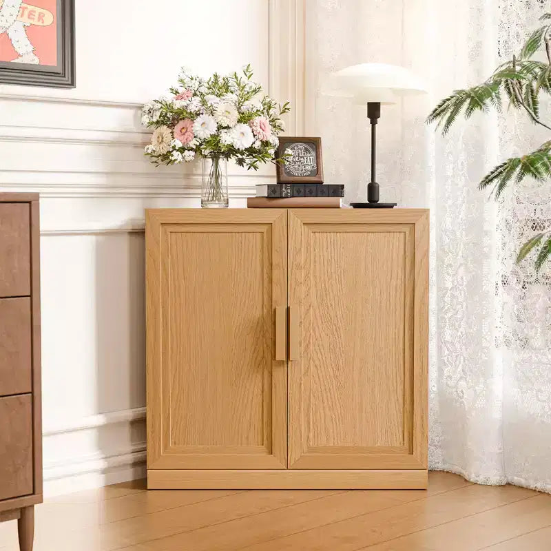 Meuble d'angle Dovelina avec étagères réglables, buffet, meuble à vin, meuble de cuisine et de salle à manger avec portes en bois - 31H x 31L, 36H x 31L