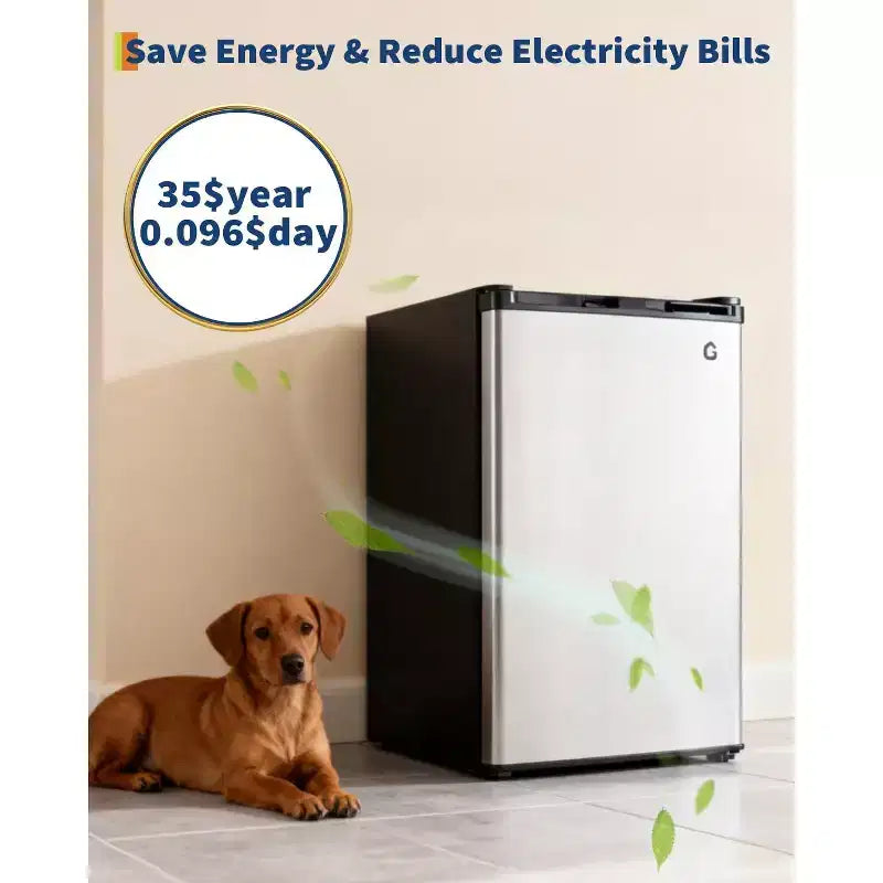 Mini-réfrigérateur de 127 litres avec congélateur, réfrigérateur compact avec porte réversible, thermostat réglable et économe en énergie, petit réfrigérateur
