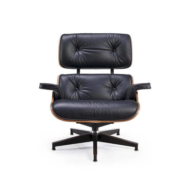 Fauteuil inclinable en cuir de style Mid-Century Modern