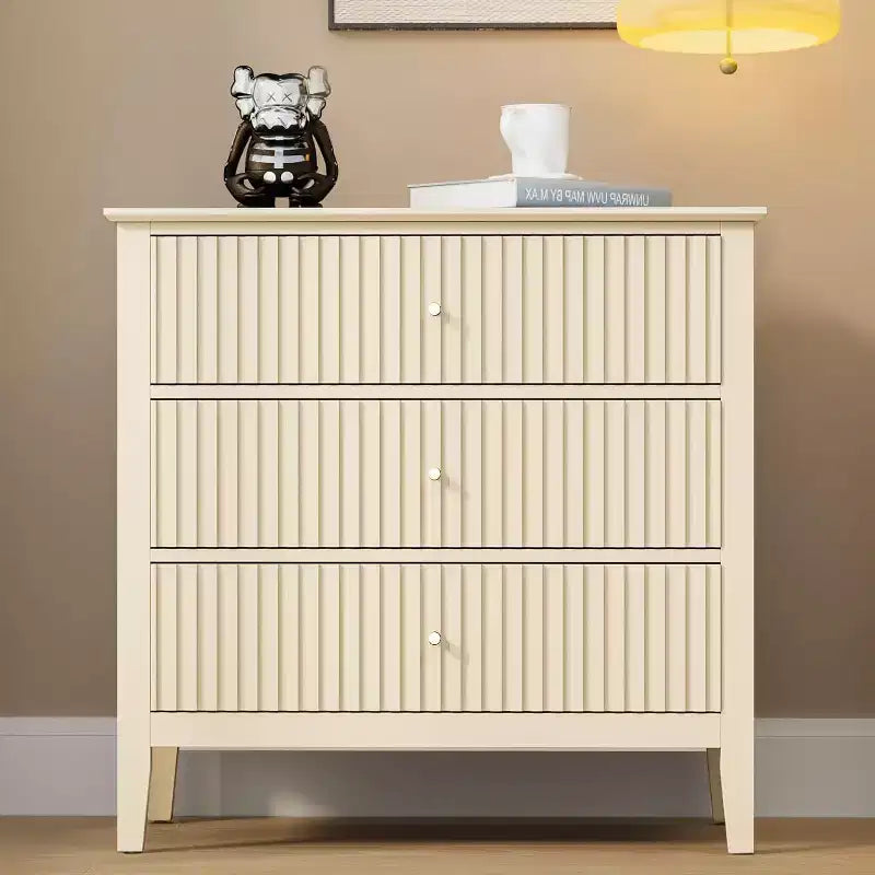 Heynemo Commode 3 Tiroirs, Table de Chevet en Bois Peint de 76 cm de Haut avec Rangement, Grande Commode Moderne avec Coulisses à Roulement à Billes