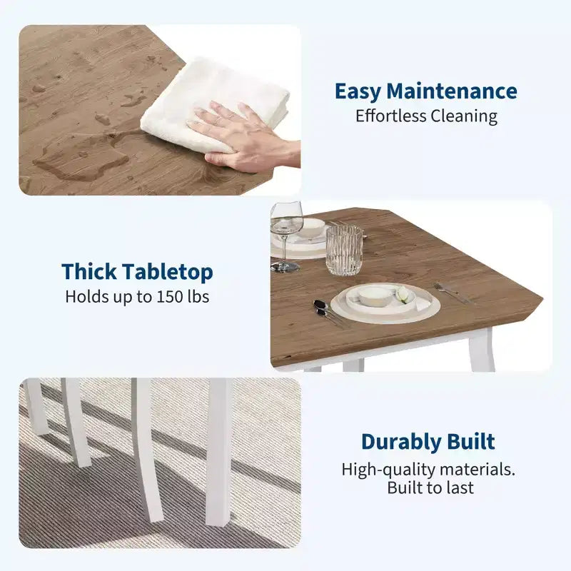 Ensemble de table et 4 chaises de cuisine avec cadre métallique, design biseauté
