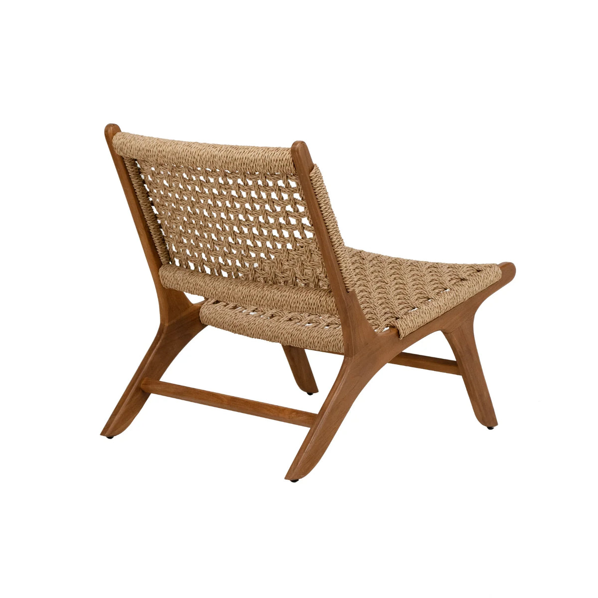 Fauteuil de jardin rustique en teck tressé - Extérieur
