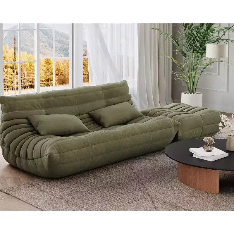 Canapé et pouf géants de salon en forme de pouf, causeuse en similicuir velours adaptée aux animaux pour le salon, le bureau, aucun assemblage requis