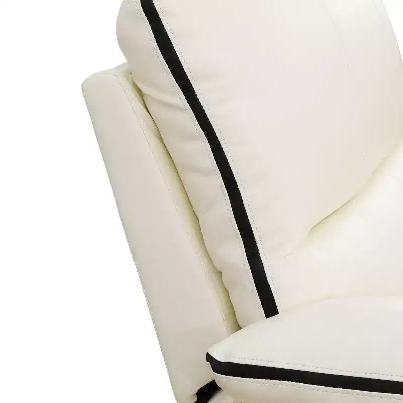 Canapé inclinable électrique MAYEERTY, fauteuil inclinable électrique 2 places en cuir respirant avec rangement et porte-gobelets pour salon, blanc