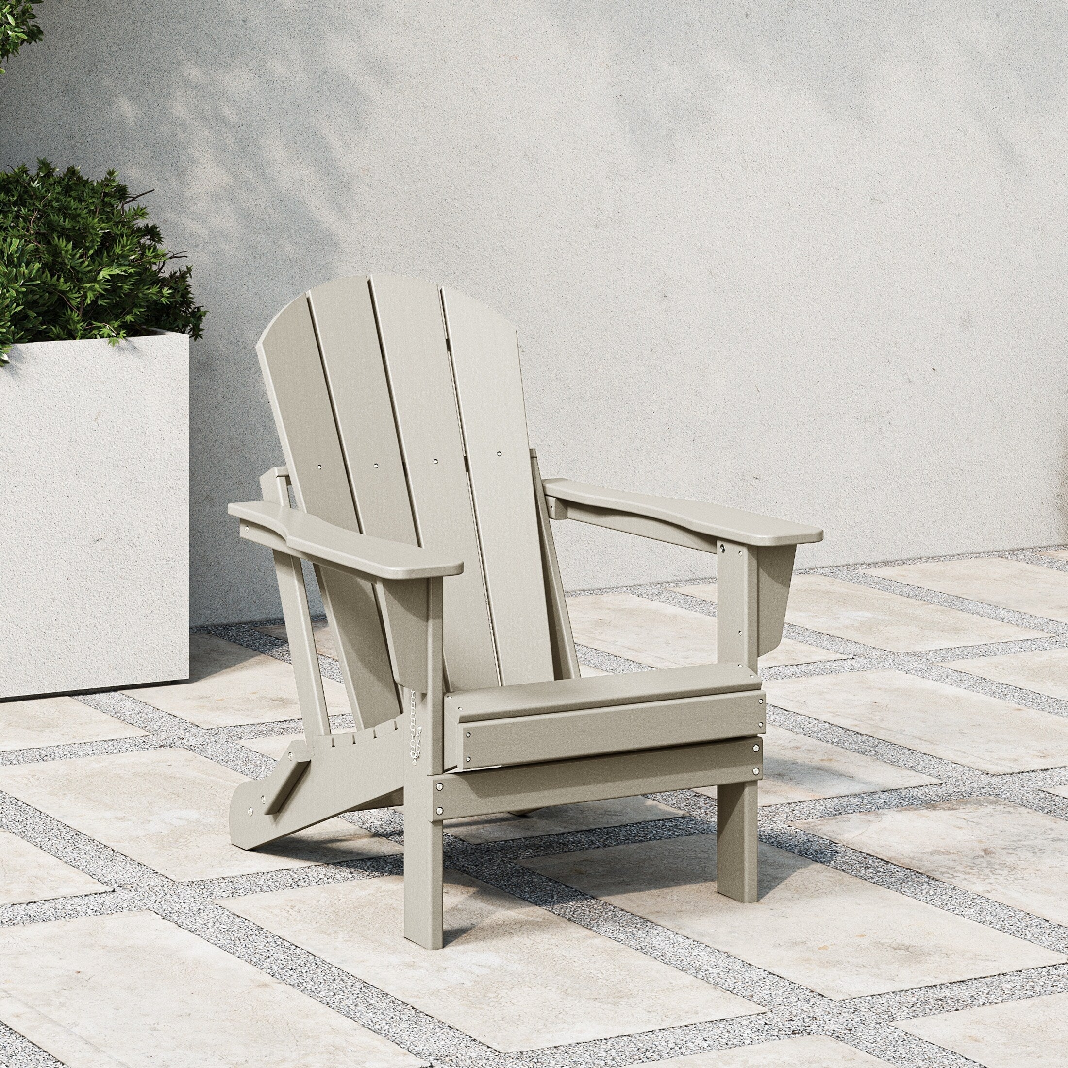Chaise Adirondack pliante d'extérieur tout temps Polytrends Laguna résistante à la décoloration pour patio