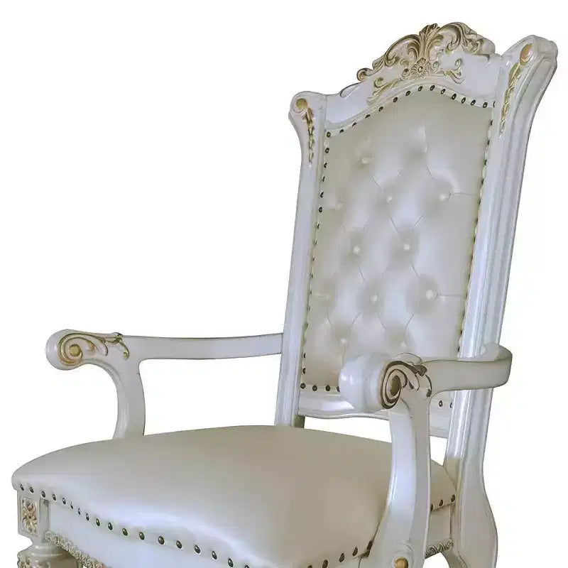 Fauteuil d'appoint 24 po en similicuir, fini perle antique