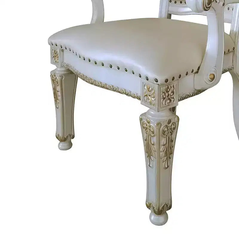 Fauteuil d'appoint 24 po en similicuir, fini perle antique