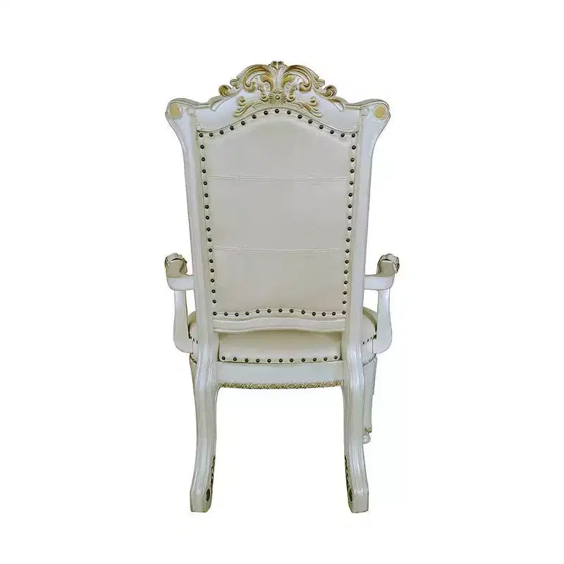 Fauteuil d'appoint 24 po en similicuir, fini perle antique